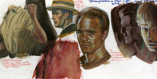 Uniformed Woman and Faces Study