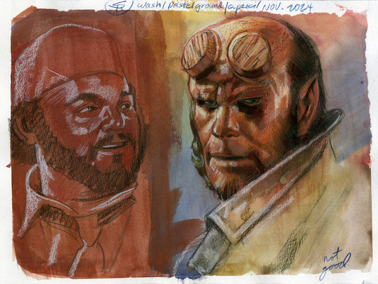 Set of 3 - Hellboy / Star Wars / Fawcett Painted Studies - Steve Rude Art