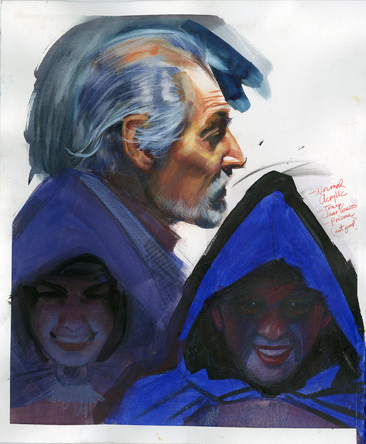Hooded Characters and Old Man Study