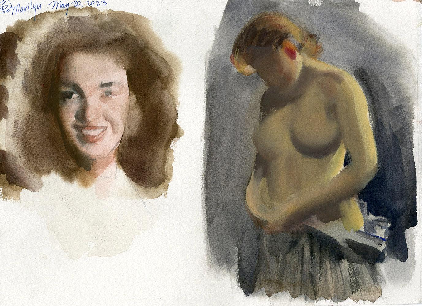 Marilyn Rude Marilyn and a Nude Woman Study – Steve Rude Art