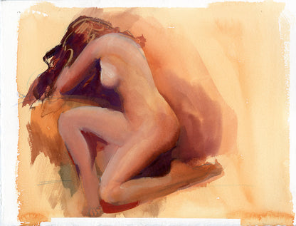 Livestream Nude Model Back View Double-sided Study - Steve Rude Art