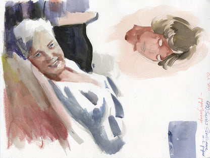 Woman's Face Side View Double-sided Study