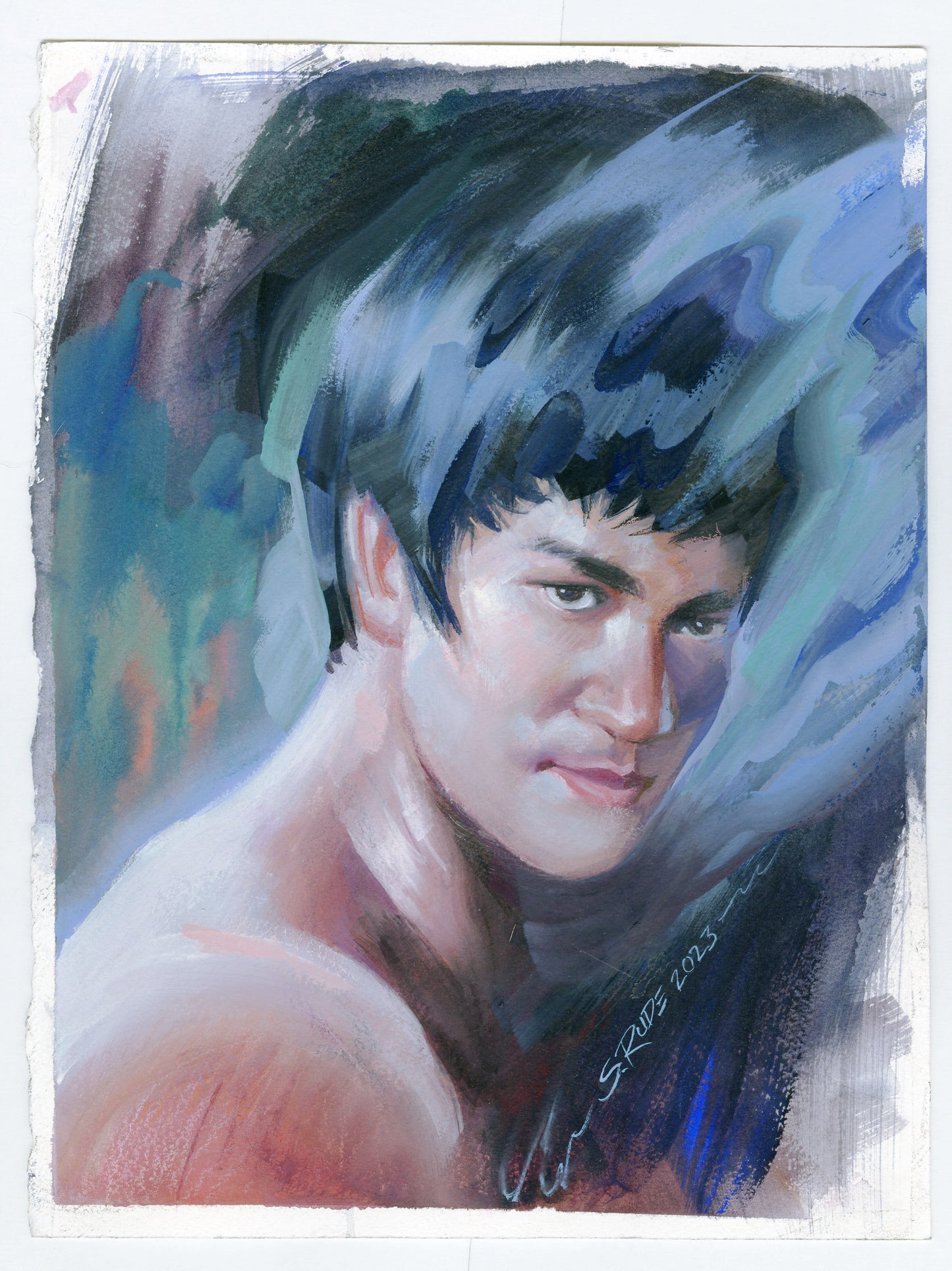Bruce Lee Face Turned Study