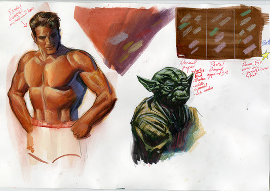 Double-Sided Yoda and Pastel Ground Figure Study