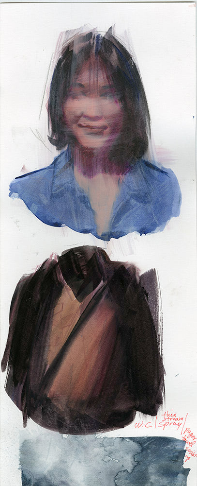 Woman's Face and Jacket Study