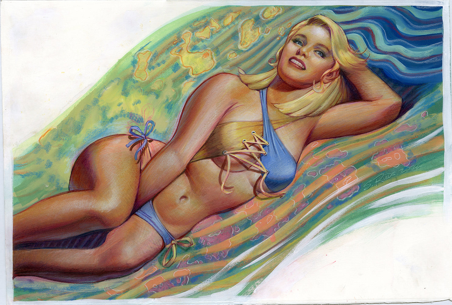 Sundra "Sunny Honey" Bikini Clad - Steve Rude Art