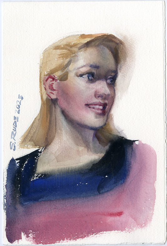 Sundra Portrait Original Watercolor