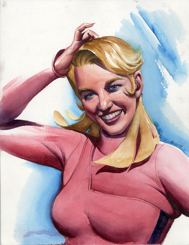 Sundra Scratching Her Head - Steve Rude Art