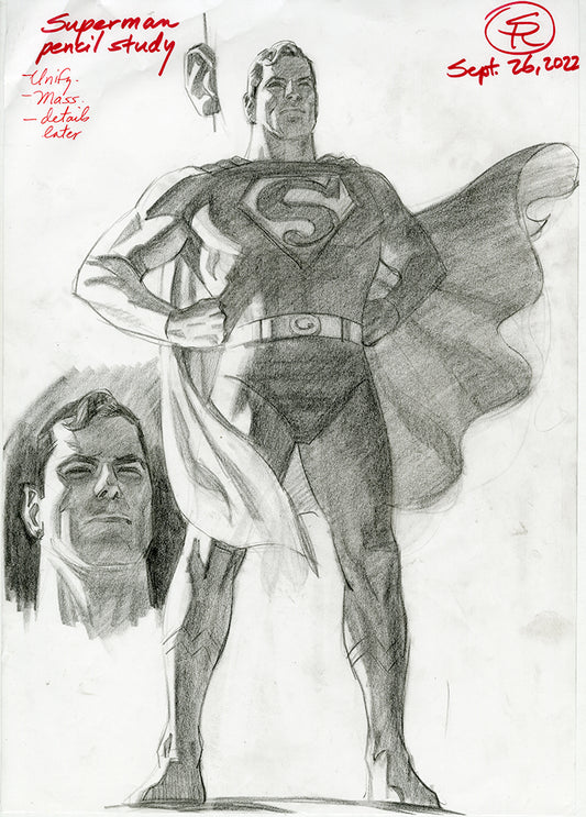 Superman Pencil Study - Steve Rude Art