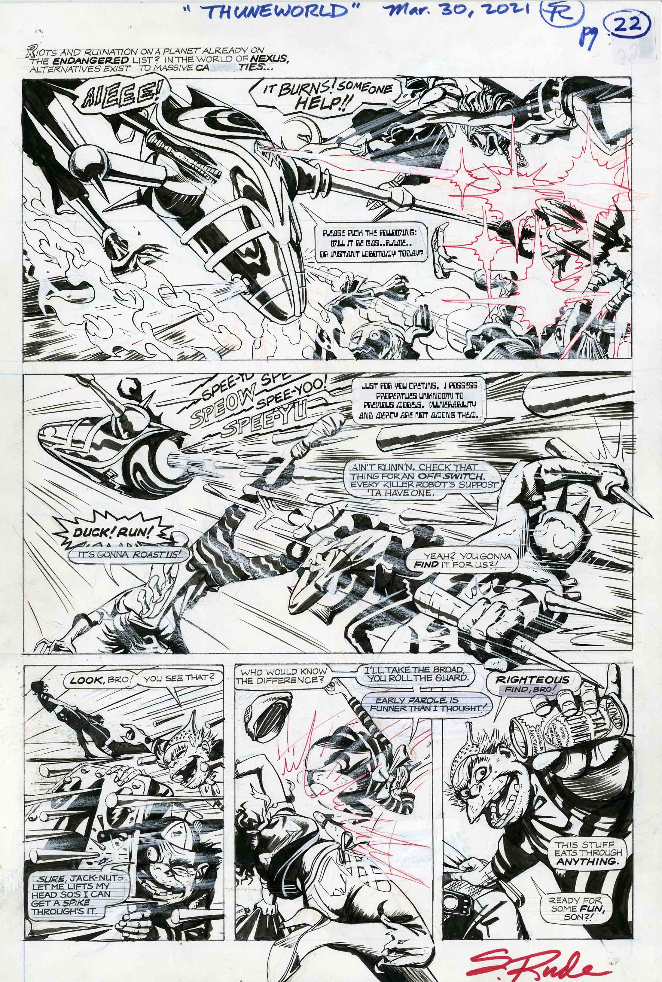 Nexus Battle for Thuneworld Original Art V2 Issue 2 Page #22 – Steve ...