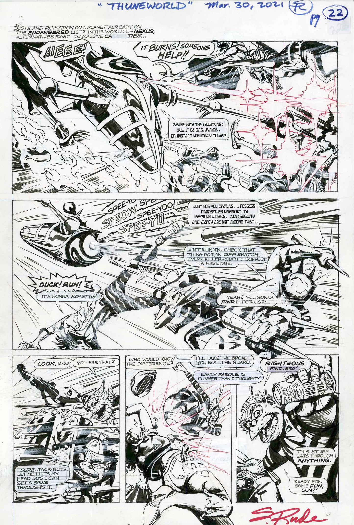 Nexus Battle for Thuneworld Original Art  V2 Issue 2 Page #22
