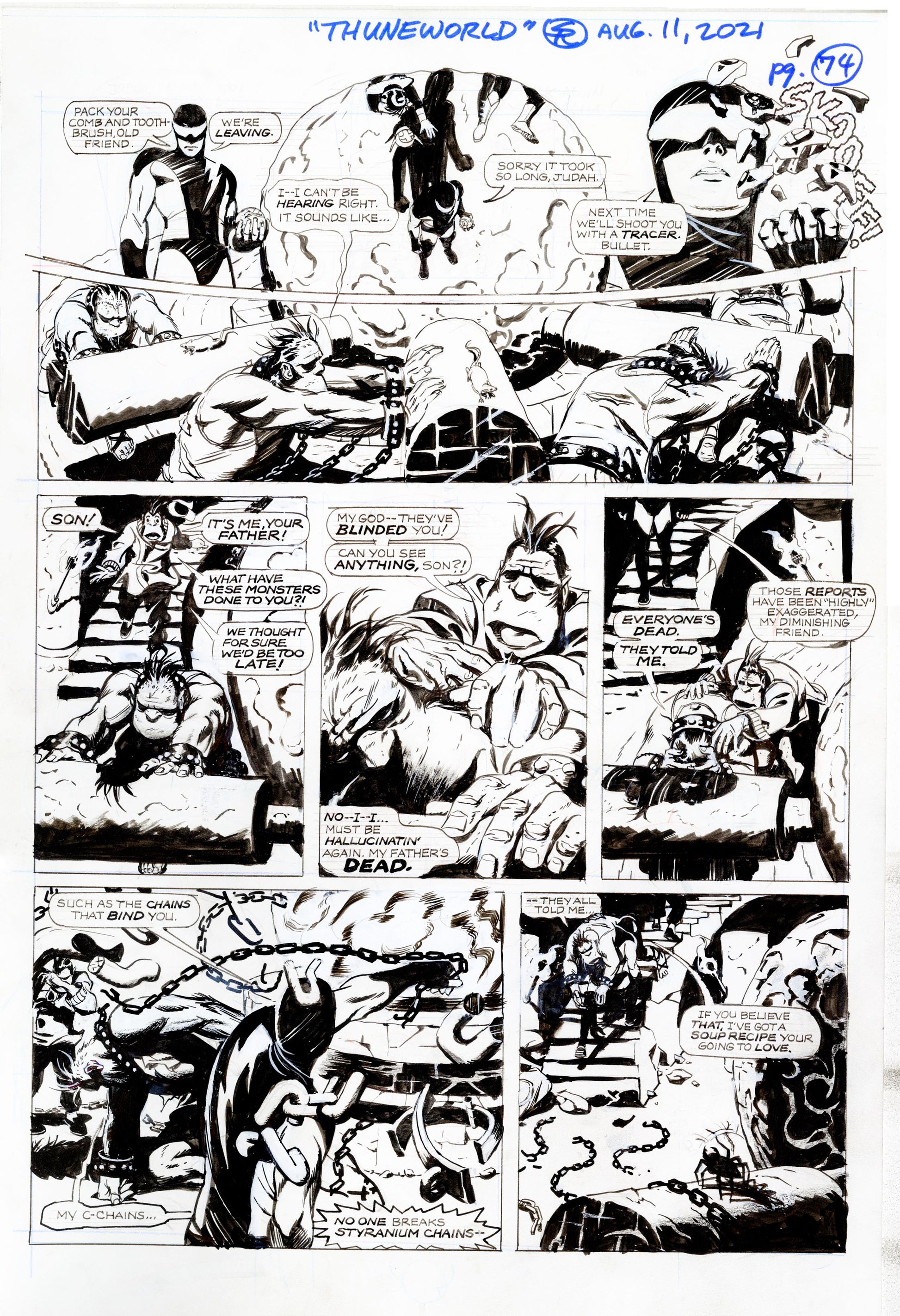 Nexus Battle for Thuneworld Original Art  V2 Issue 4 Page #74 - Steve Rude Art