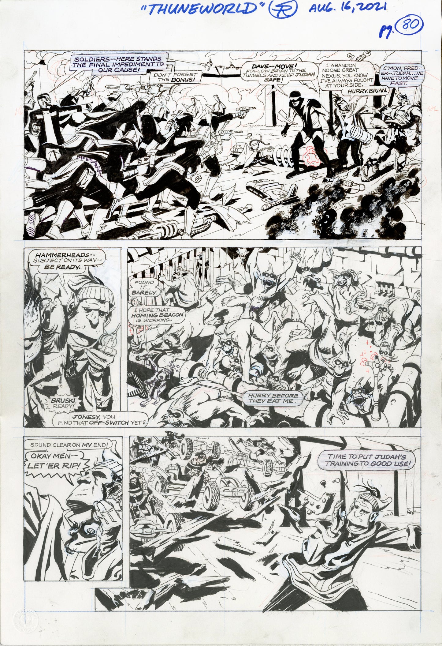 Nexus Battle for Thuneworld Original Art  V2 Issue 5 Page #80 - Steve Rude Art