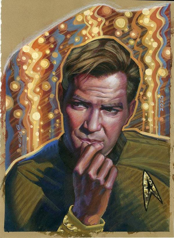 Captain Kirk Original Art Prismacolor Painting Steve Rude Art