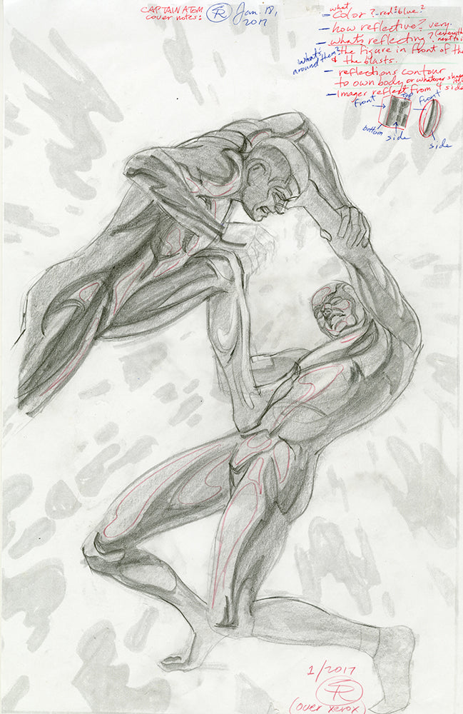 Captain Atom Cover #5 Rough Sketch