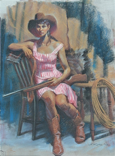 "Cowgirl" Pastel Original Painting