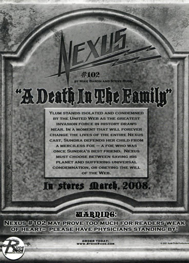Nexus Death in the Family Postcard