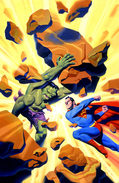 Hulk vs Superman Original Oil Painting