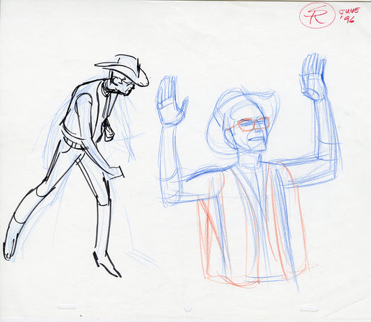 Jonny Quest Doug Wildey as Cowboy with Hands Up Animation