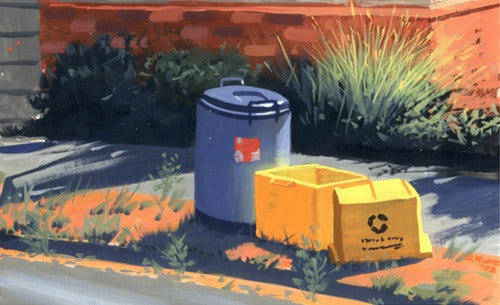 Recycle bin painted study