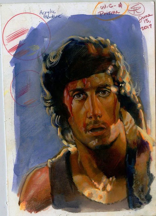 Sylverter Stalone Rocky Painted Trial Study