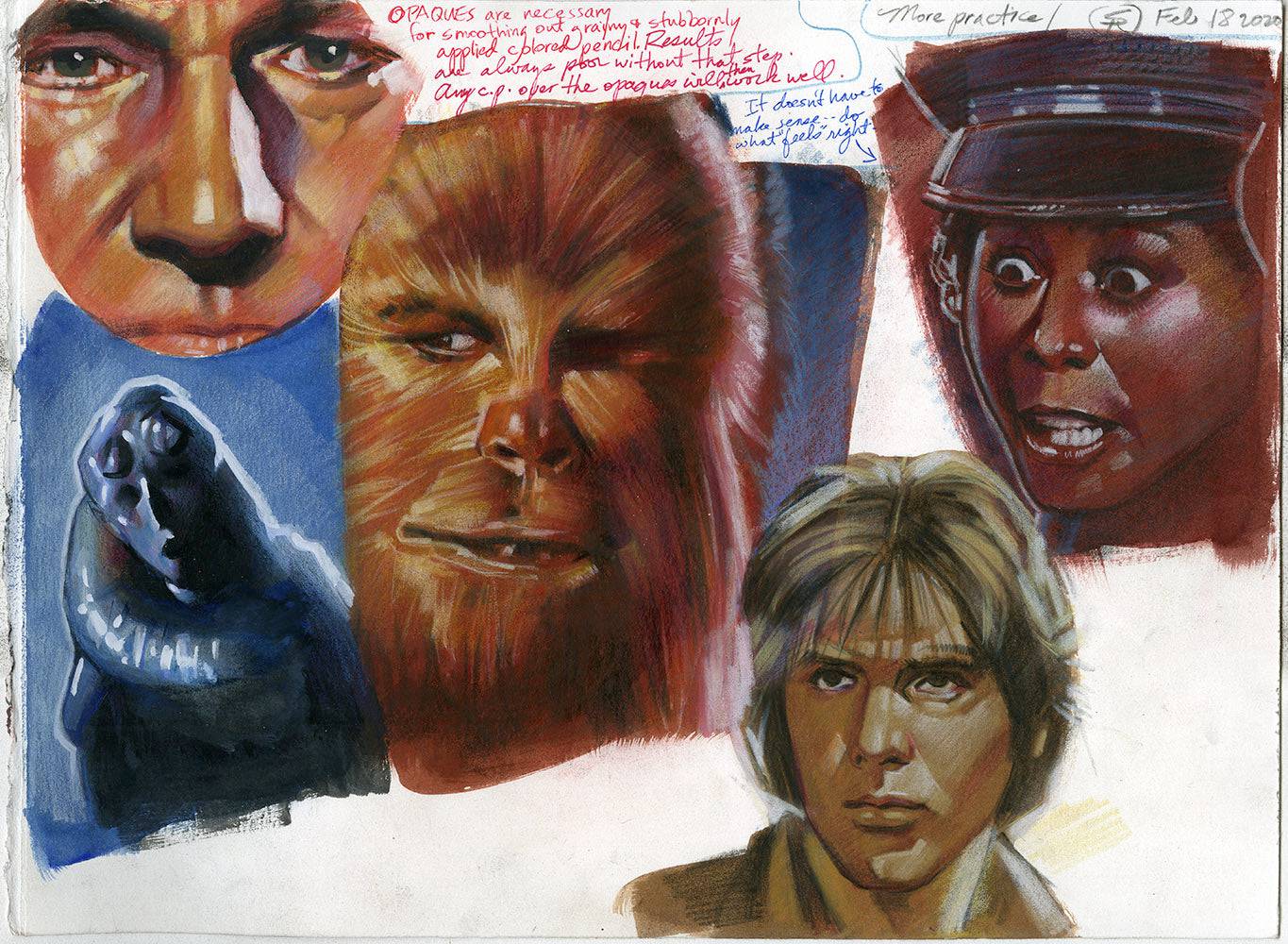 Star Wars and Police Academy Study 2020 Double Sided - Steve Rude Art