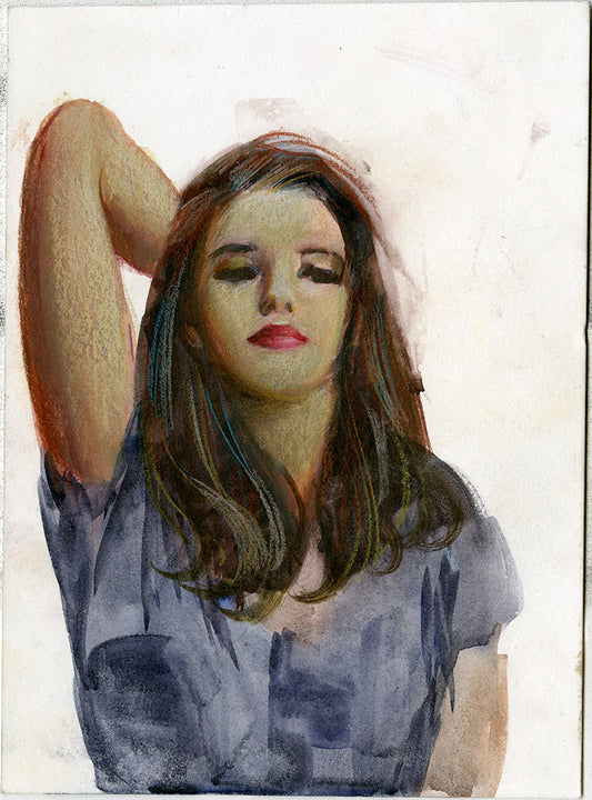 Study of a Girl in a Blue Shirt-2020 Double Sided (Actress Kat Dennings)