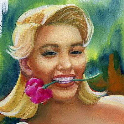 Sunny Honey (Sundra Peale) Watercolor Painting - Steve Rude Art