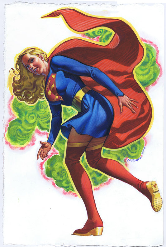 Supergirl DC Promo Watercolor Painting