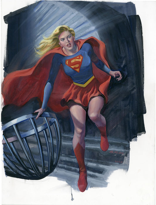 Supergirl MOWA Watercolor Painting