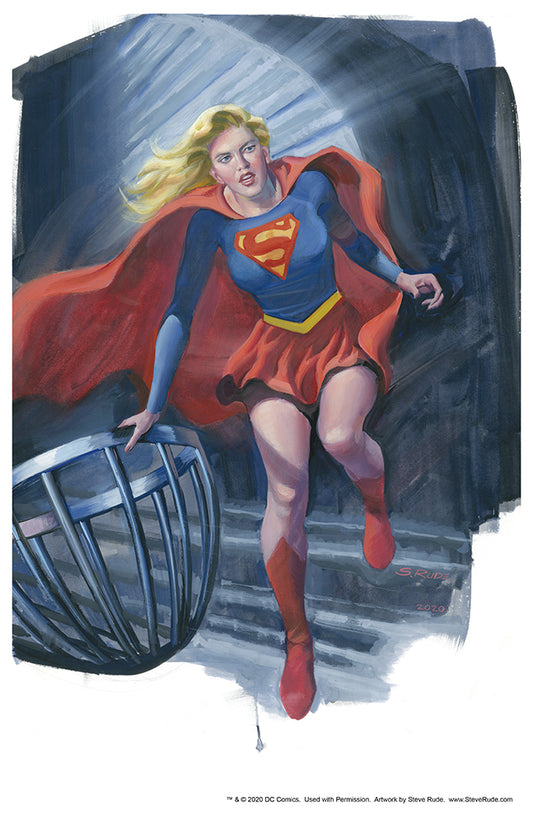 Supergirl Watercolor Print 11x17